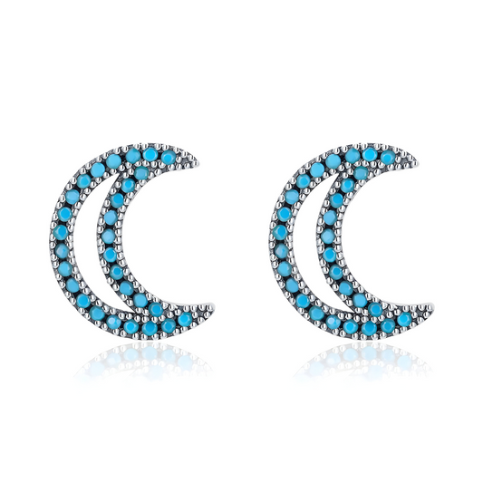 Collier Aigue Marine pendentif gouttes jumelles en pierre aigue‑marine bleu clair et bleu profond facettées serties monture argentée sur chaîne fine