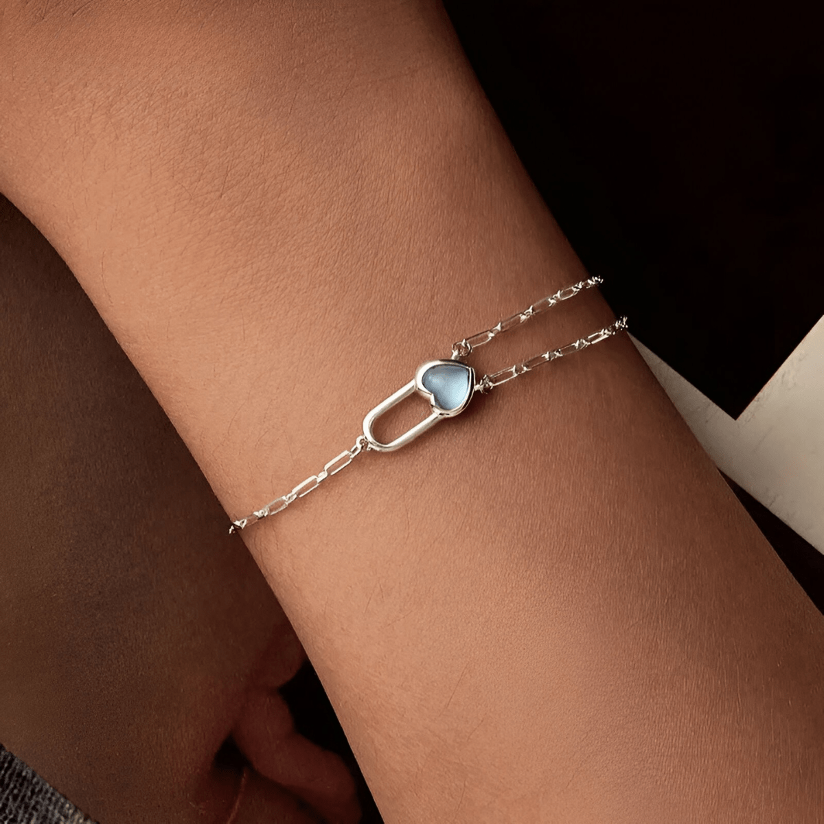 Bracelet Aigue Marine Argent - Brise Bleue