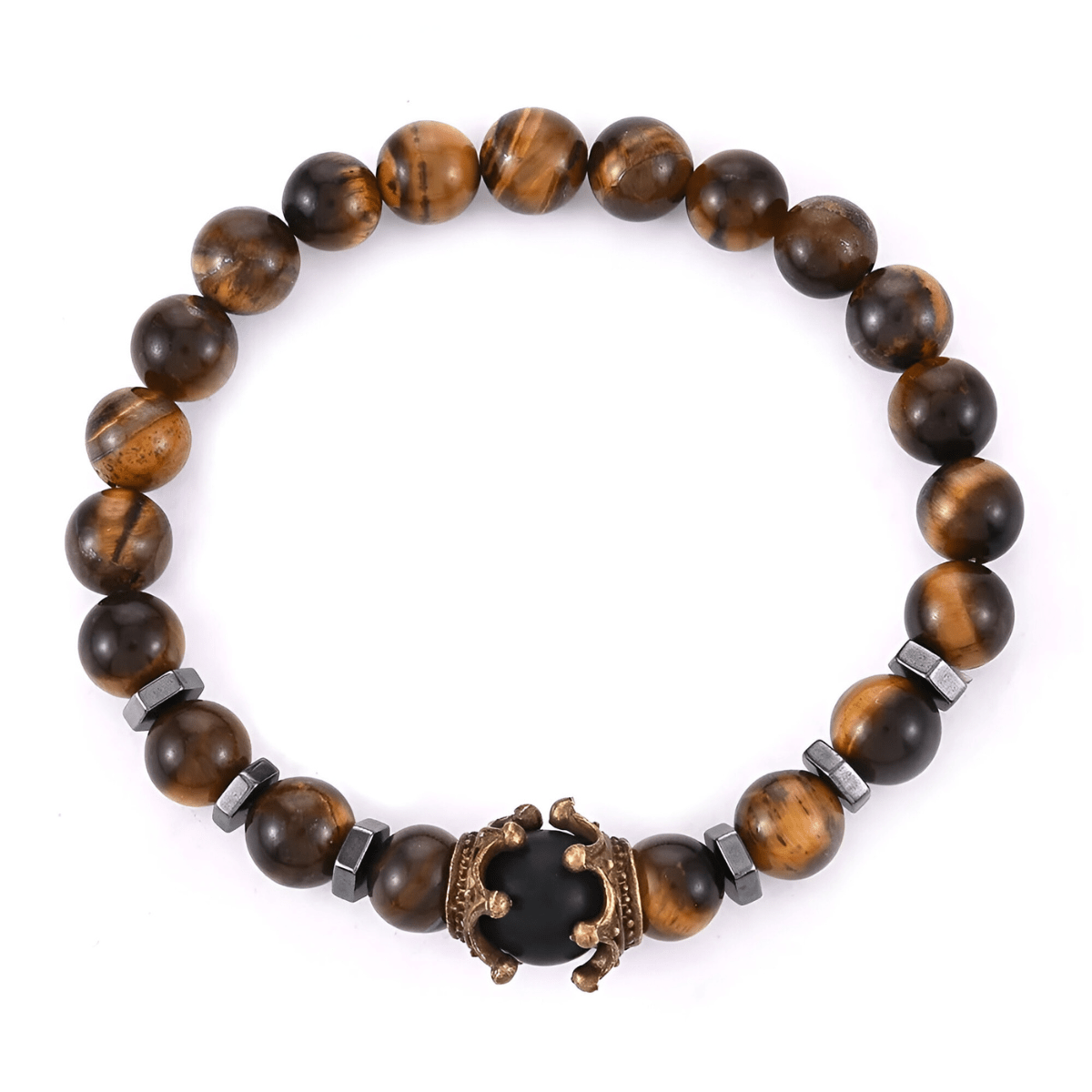 Bracelet Oeil de Tigre Protection - Bouclier Doré