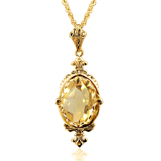 Collier Citrine - Goutte d’Or