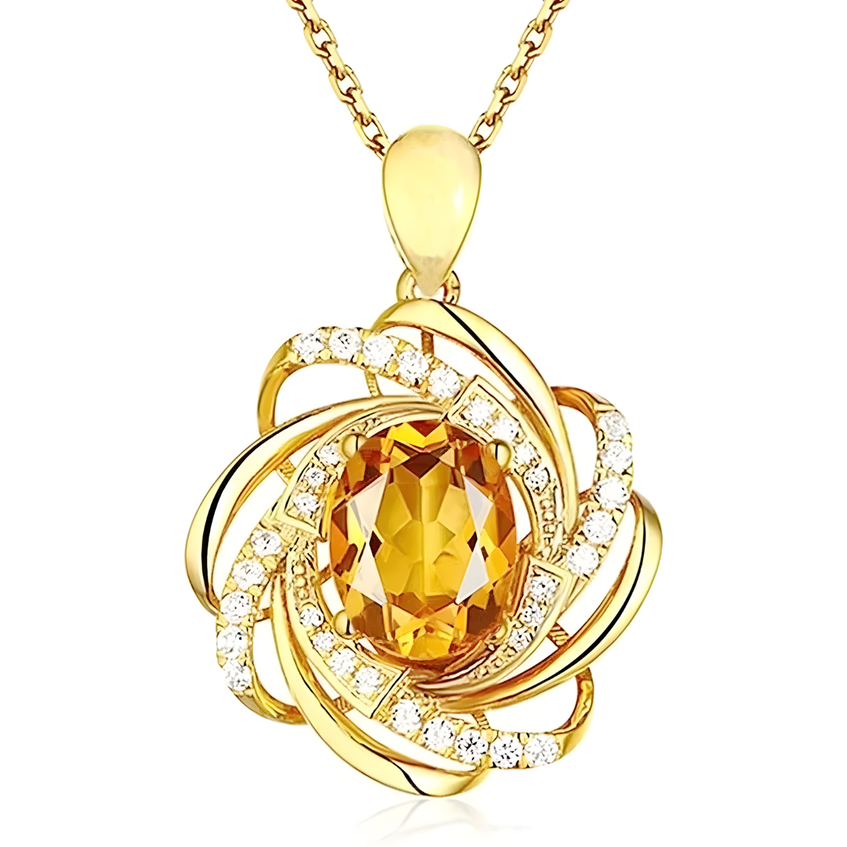 Collier Citrine - Reflets d’Ambre