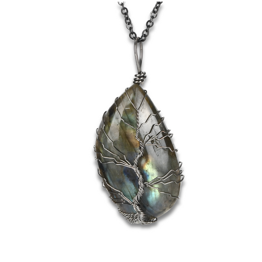 Collier Labradorite Argent - Aurora Mystica