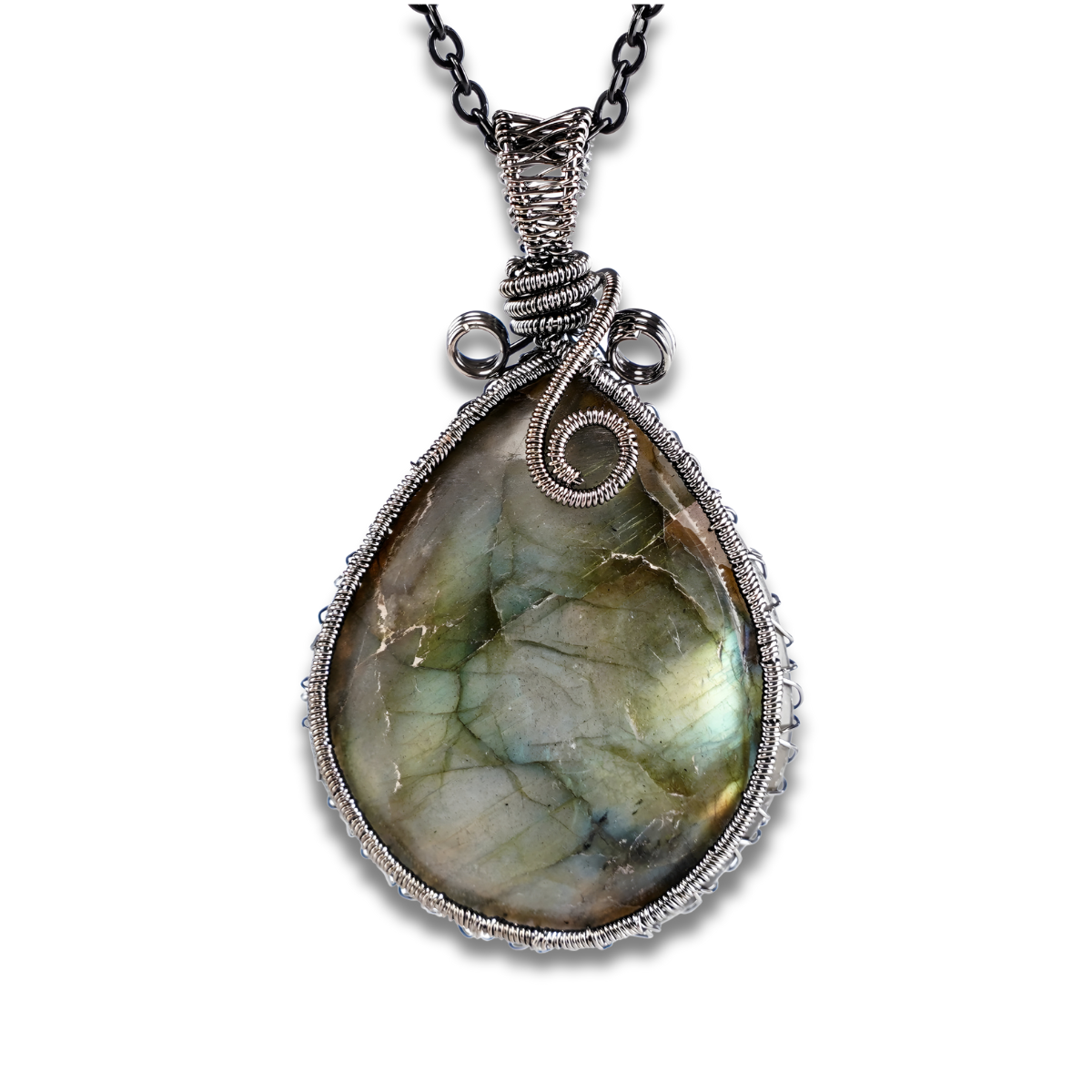 Collier Labradorite Argent - Lumière d’Équinoxe