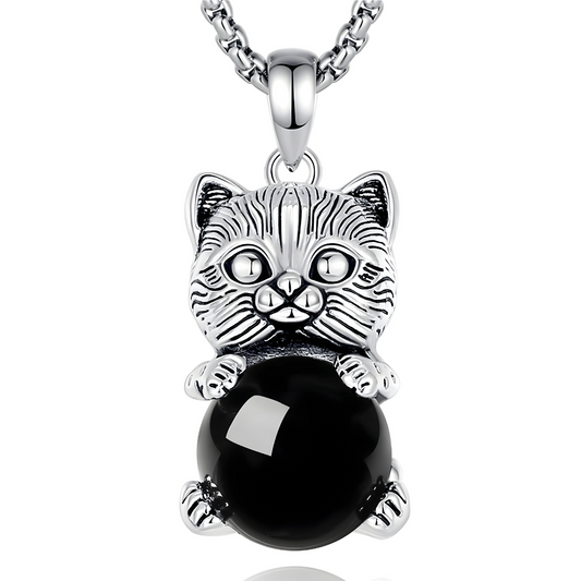 Collier Obsidienne - Miaou Sombre