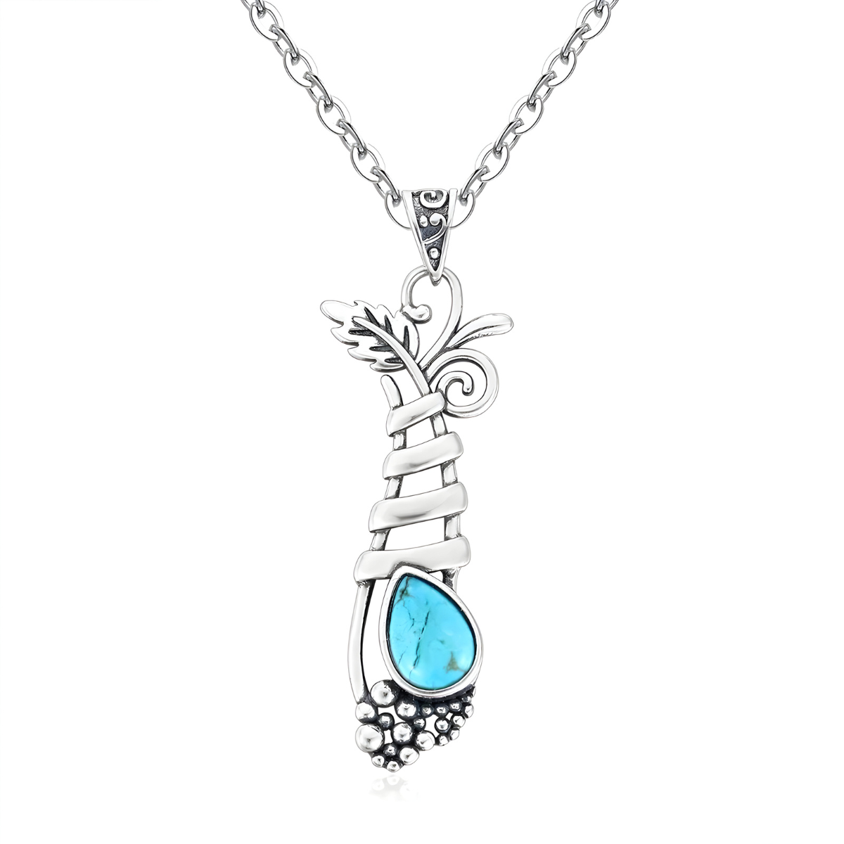 Collier Turquoise Argent - Cascade Turquoise