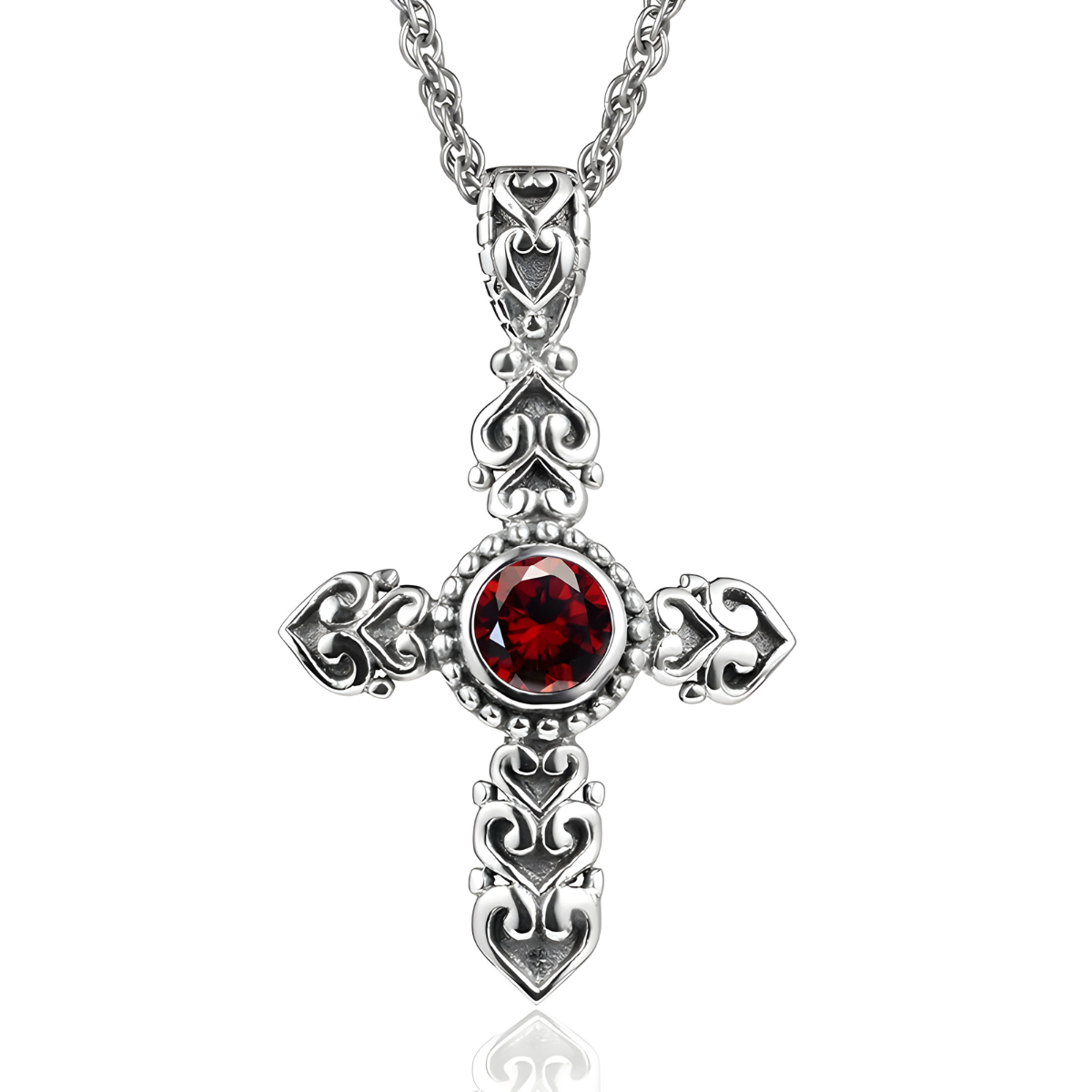 Colliers Grenat - Reflets Rubis argent